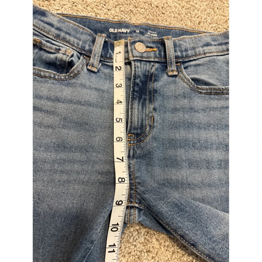 Old Navy Girls High Rise Flare Denim Jeans Size 12 Light Blue Wash